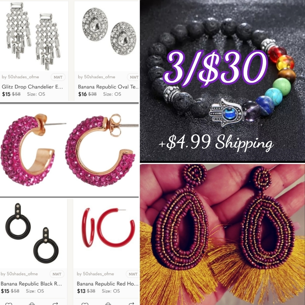 CLEAR OUT ALL Earrings Bracelets 3/$30